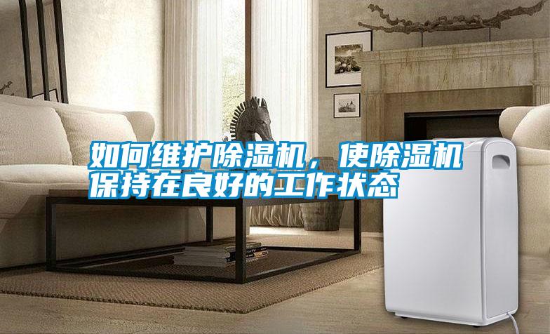 如何維護除濕機，使除濕機保持在良好的工作狀態