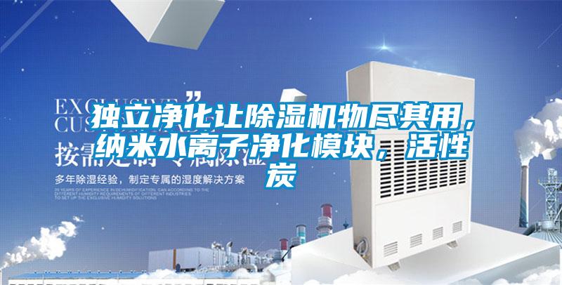 獨立凈化讓除濕機物盡其用，納米水離子凈化模塊，活性炭
