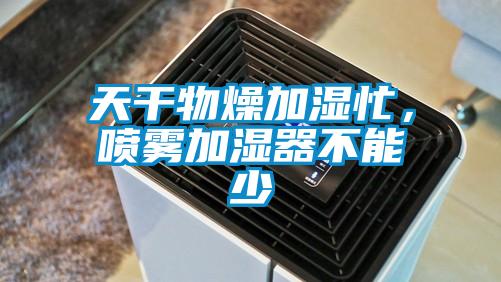 天干物燥加濕忙，噴霧加濕器不能少