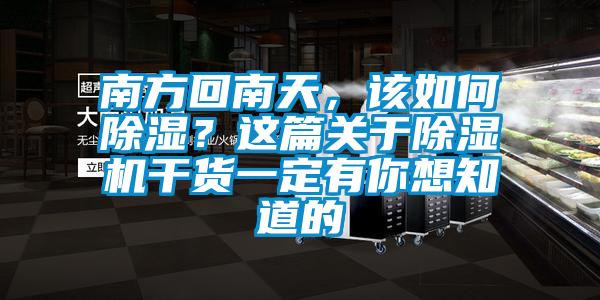南方回南天，該如何除濕？這篇關(guān)于除濕機(jī)干貨一定有你想知道的