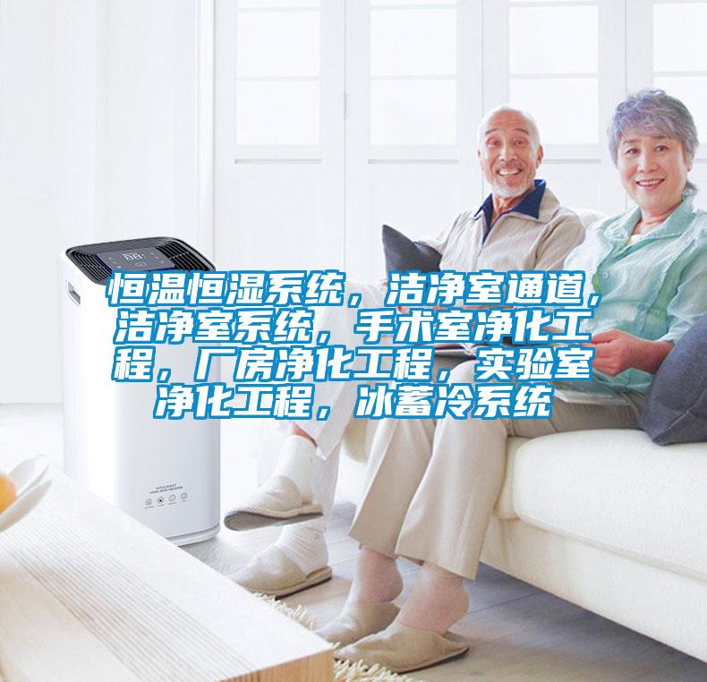 恒溫恒濕系統(tǒng)，潔凈室通道，潔凈室系統(tǒng)，手術(shù)室凈化工程，廠房凈化工程，實(shí)驗(yàn)室凈化工程，冰蓄冷系統(tǒng)