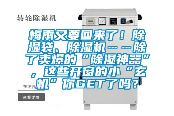梅雨又要回來了！除濕袋、除濕機……除了賣爆的“除濕神器”，這些開窗的小“玄機”你GET了嗎？
