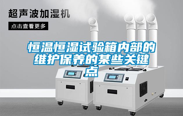 恒溫恒濕試驗箱內部的維護保養的某些關鍵點