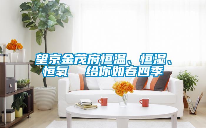 望京金茂府恒溫、恒濕、恒氧  給你如春四季