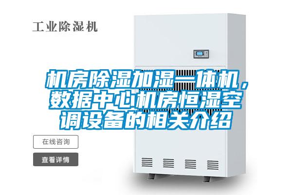 機房除濕加濕一體機，數據中心機房恒濕空調設備的相關介紹